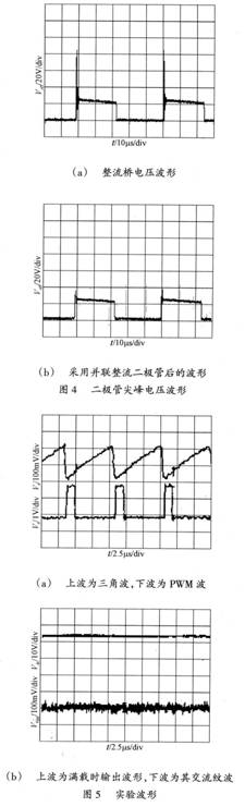 并联整流二极管之后整流桥电压波形